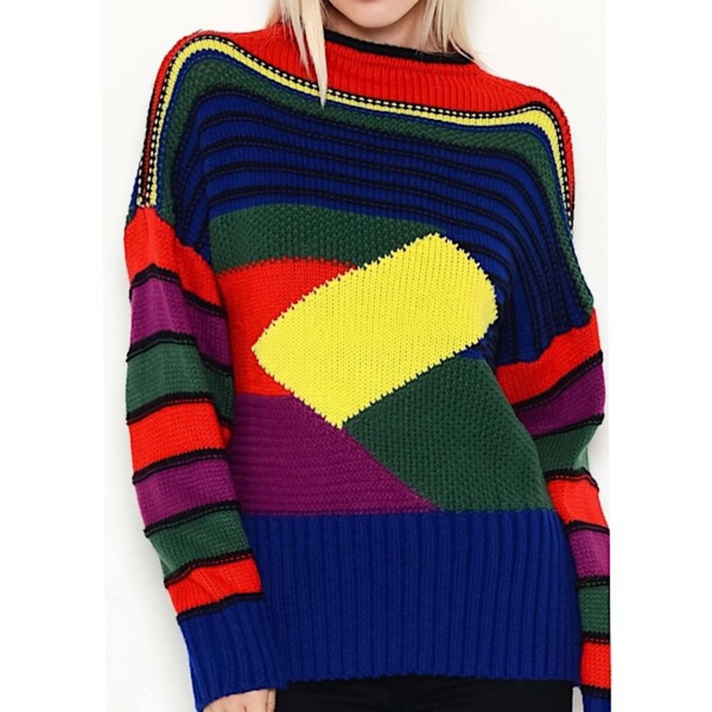 Multi-color stripe sweater